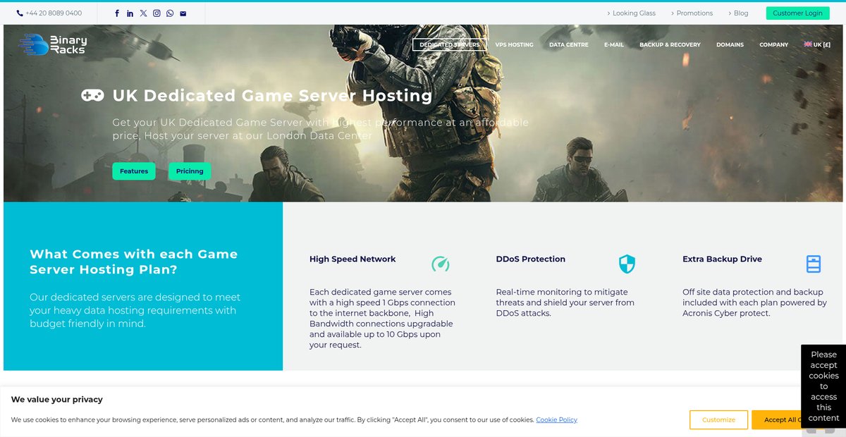 UK Dedicated Game Server Hosting | Binary Racks Screenshot