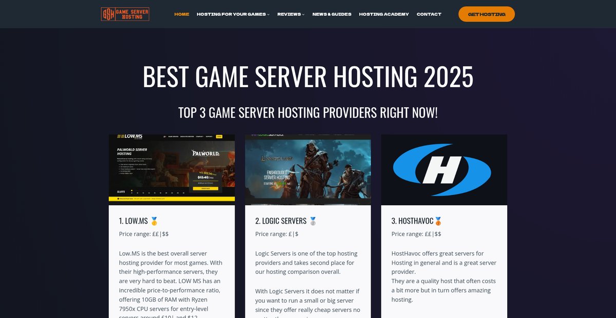VPS & Game Hosting Solutions powered by Xeon and AMD. Screenshot