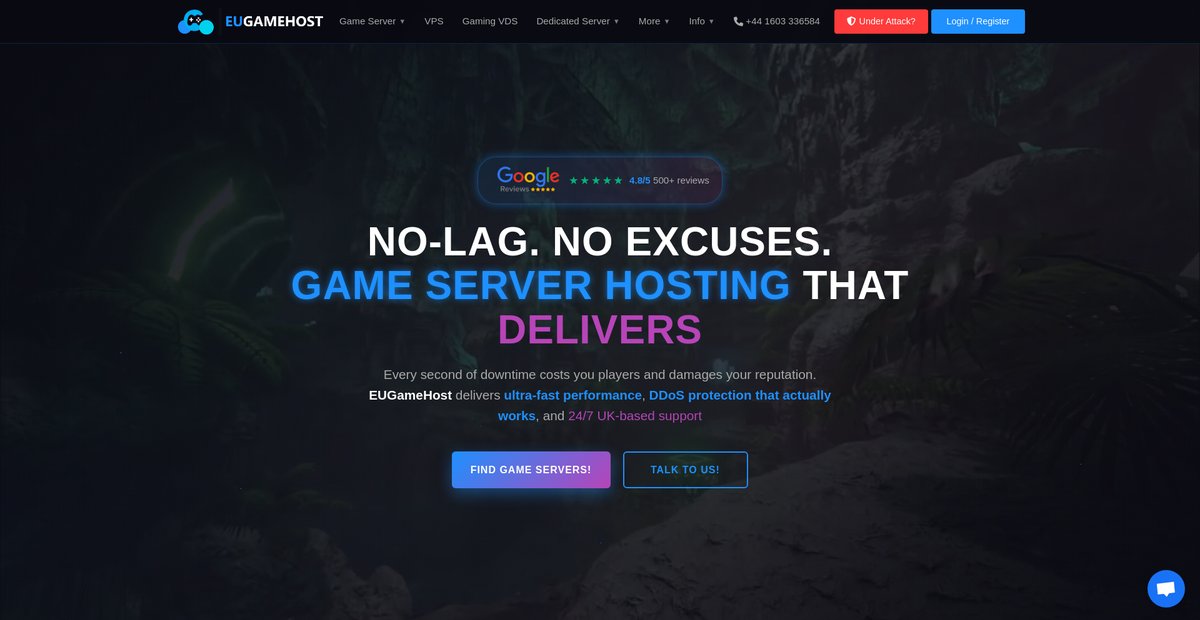 Game Server Hosting | The UKs #1 Game Host Screenshot