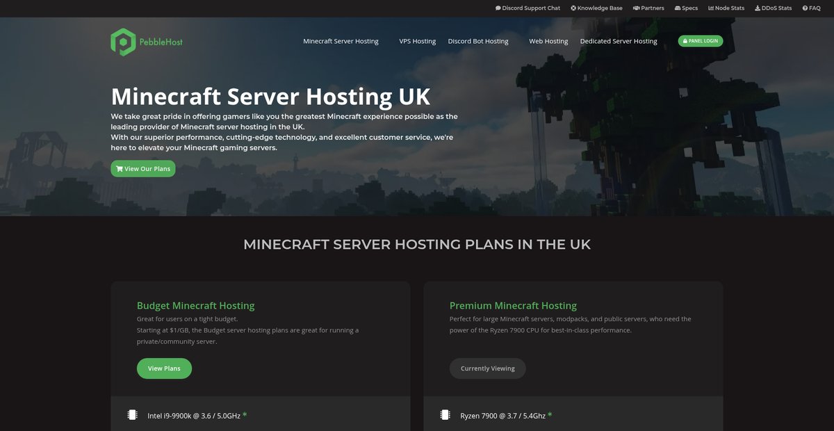 Minecraft Server Hosting UK | PebbleHost Screenshot