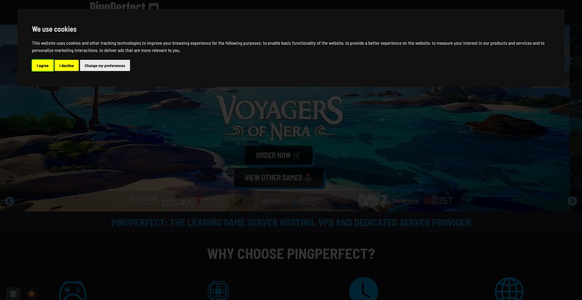 Pingperfect.com: Game Server Hosting and Dedicated ... Screenshot