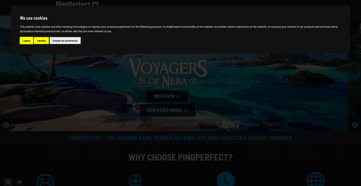 Pingperfect.com: Game Server Hosting and Dedicated ... Screenshot