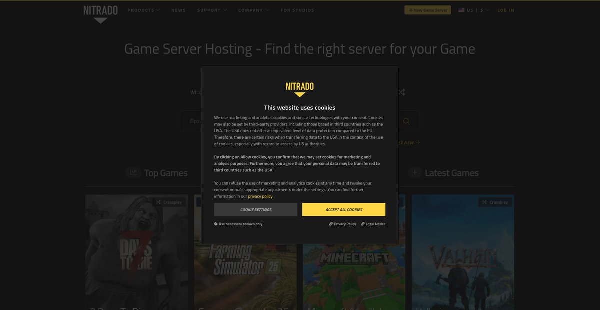 Rent a Gaming Server! Instant & Affordable Hosting Screenshot