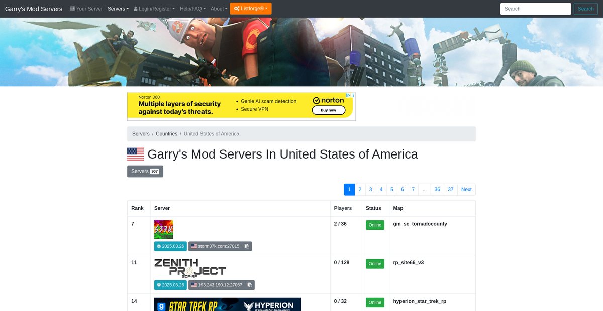 Garry's Mod servers in United States of America Screenshot