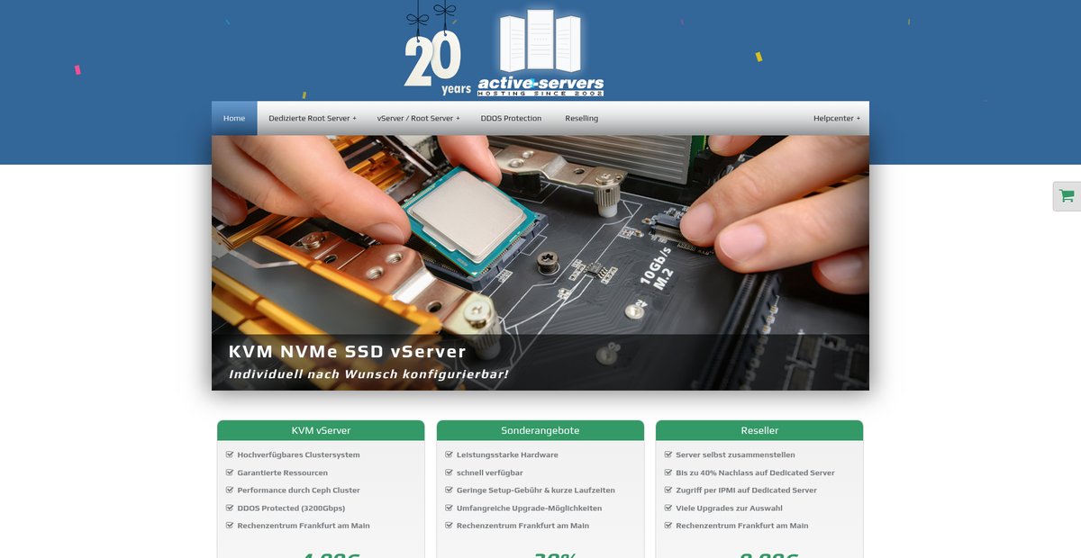 active-servers – Rootserver, vServer, Colocation and many more! Screenshot