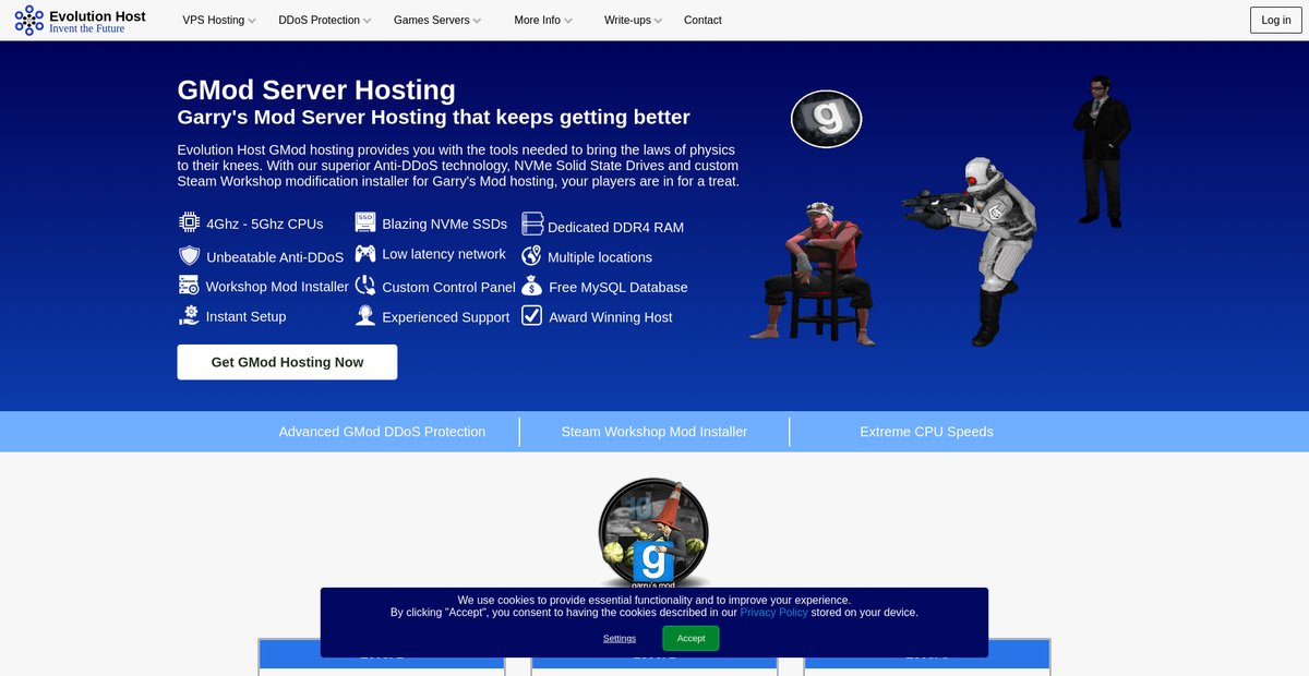 GMod Server Hosting - Extreme CPU speed Garry's Mod Hosting Screenshot