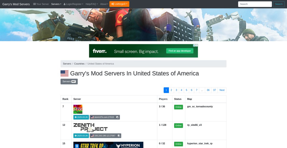 Garry's Mod servers in United States of America Screenshot