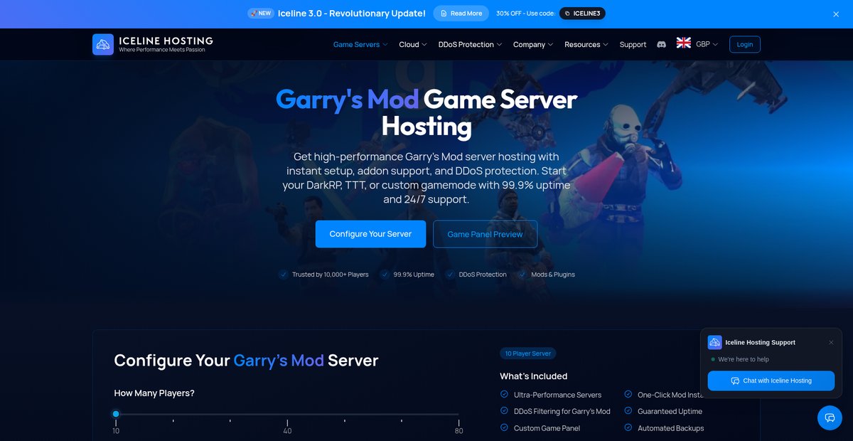 Garry's Mod Server Hosting | Iceline | Start GMod Server Screenshot