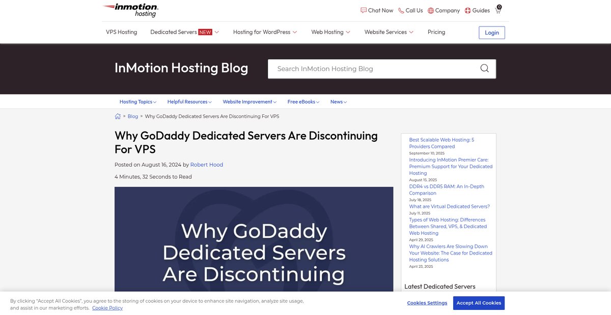 Why GoDaddy Dedicated Servers Are Discontinuing For VPS Screenshot