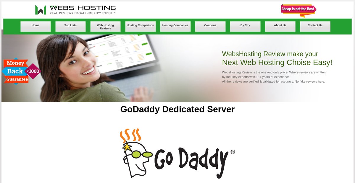 GoDaddy Dedicated Server - WebsHosting Screenshot