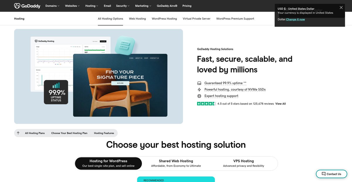 Hosting Solutions | Secure, Fast and Reliable Performance Screenshot