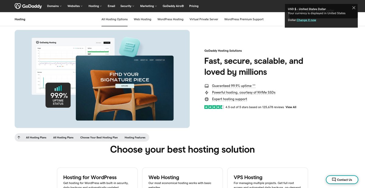 Hosting Solutions | Secure, Fast and Reliable Performance Screenshot