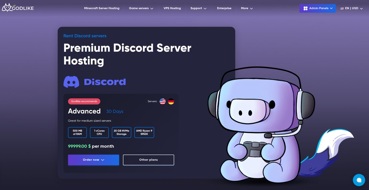 Discord Server Hosting | Configure, Pay and Enjoy Today! Screenshot