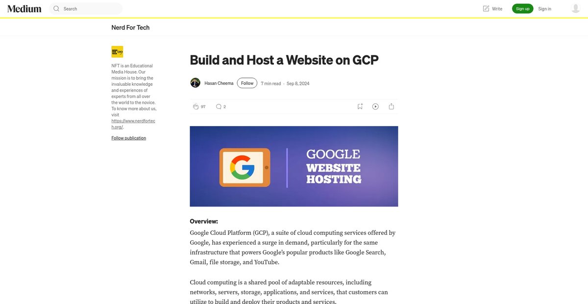 Build and Host a Website on GCP. Overview Screenshot
