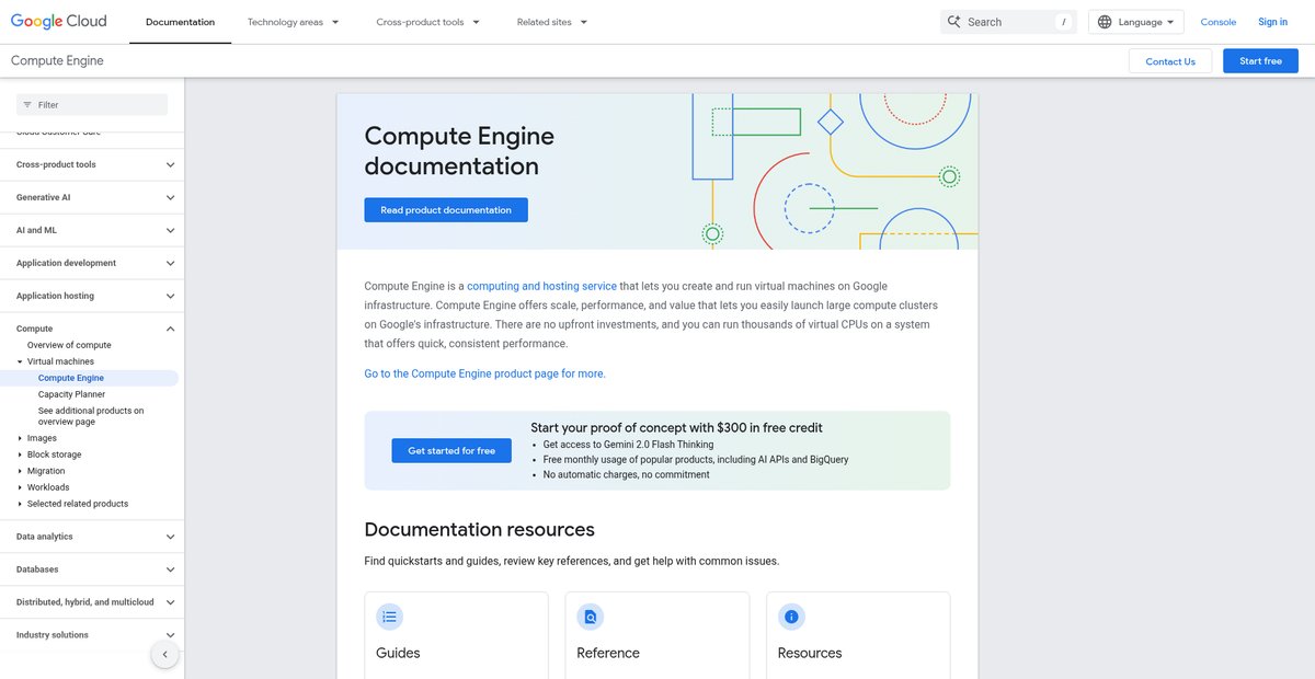 Compute Engine documentation  |  Compute Engine Documentation  |  Google Cloud Screenshot