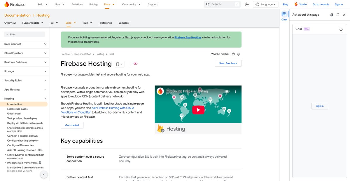 Firebase Hosting - Google Screenshot
