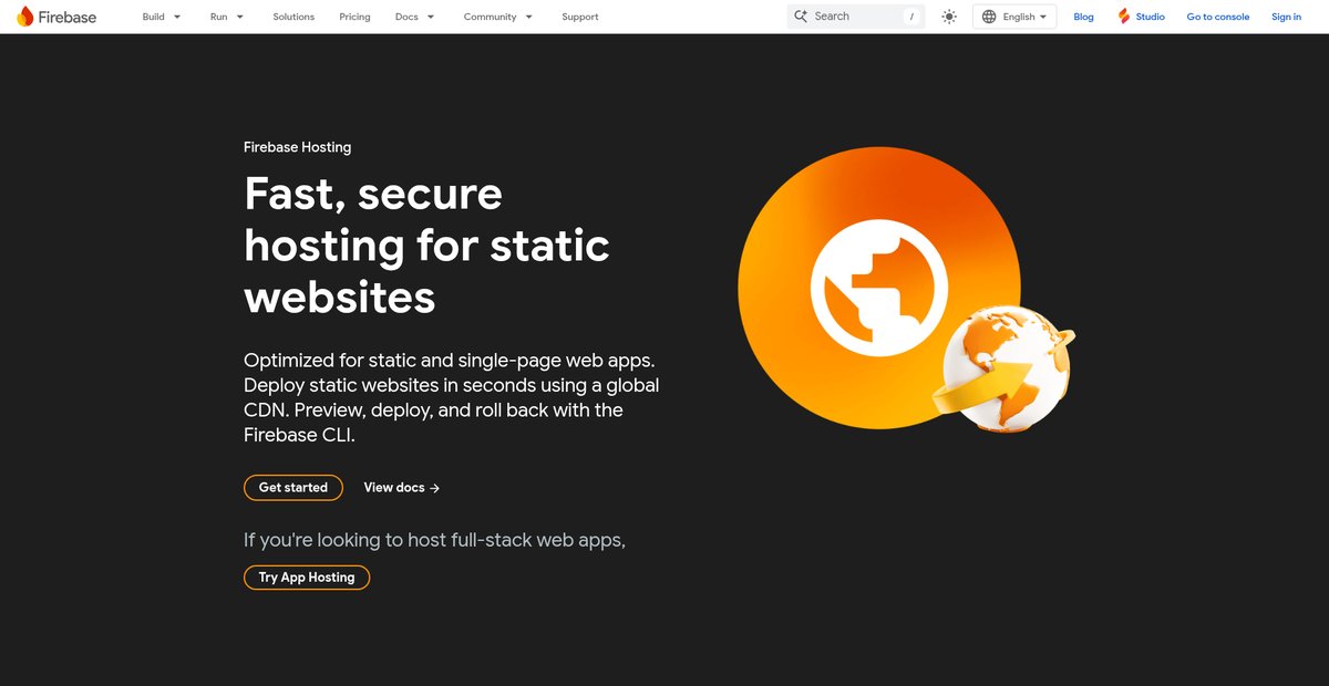 Fast, secure hosting for static websites - Firebase - Google Screenshot