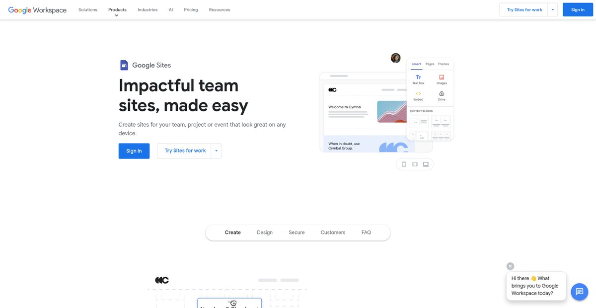 Google Sites: Website Creator and Hosting Screenshot
