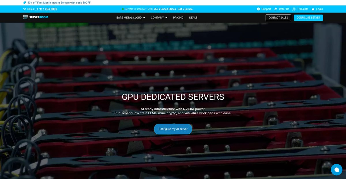 GPU Dedicated Servers | Smarter AI Compute for Less Screenshot