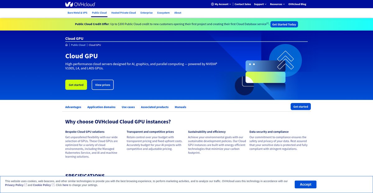 Cloud GPU – Cloud instances for AI Screenshot