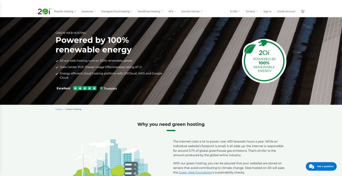 Green Hosting | 100% Powered By Renewable Energy Screenshot