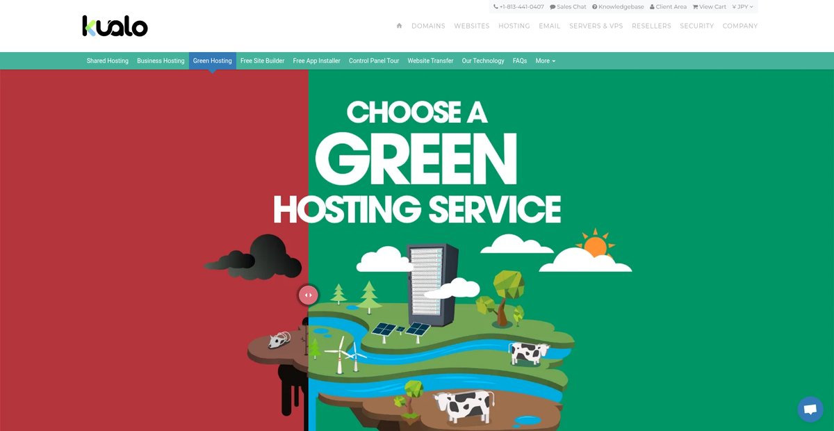 Green Eco Web Hosting Powered by Renewable Energy Screenshot