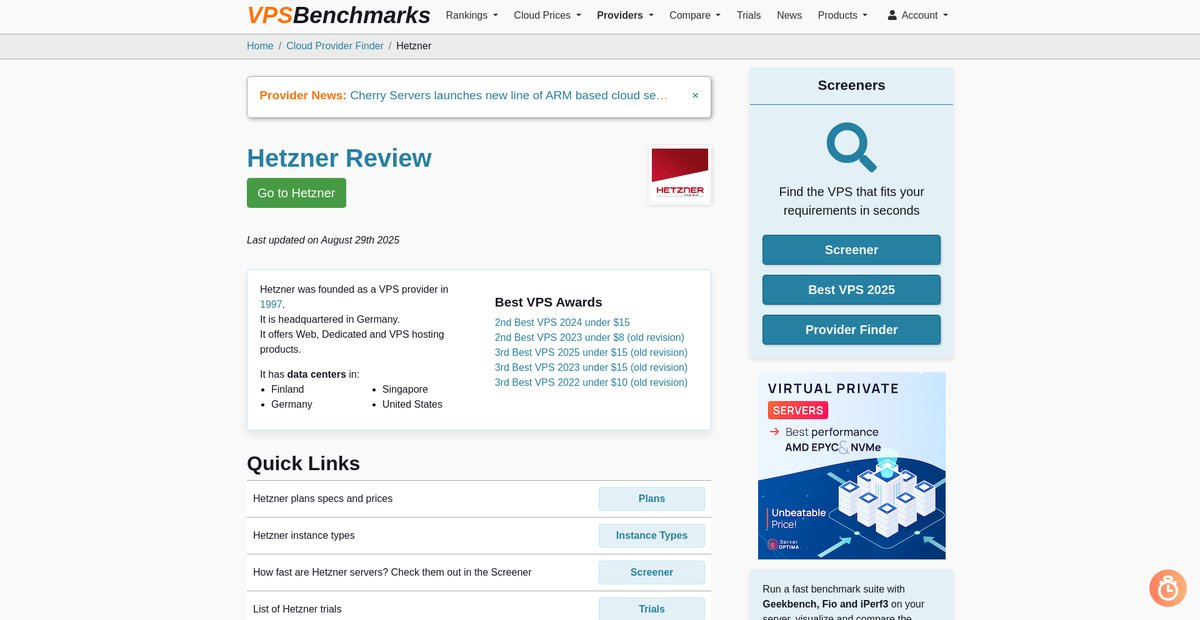 Hetzner Review Screenshot