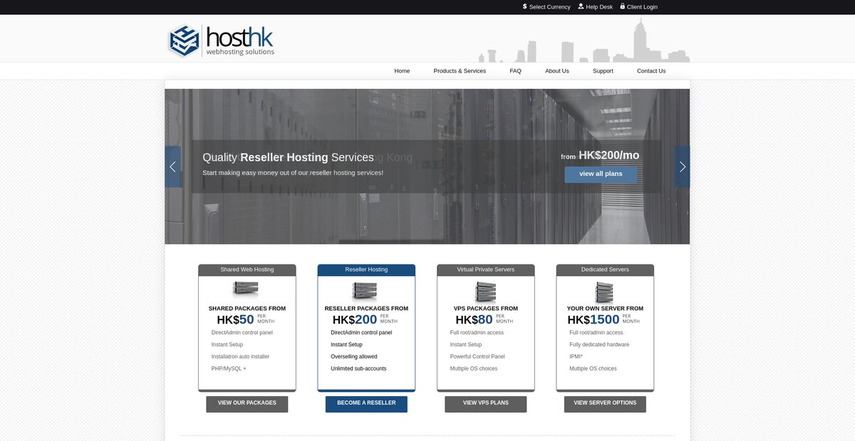 Host Hong Kong - Hong Kong based Web Hosting services. Screenshot