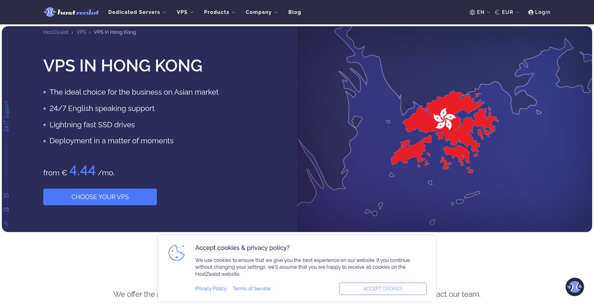 VPS Hong Kong, rent hosting Screenshot