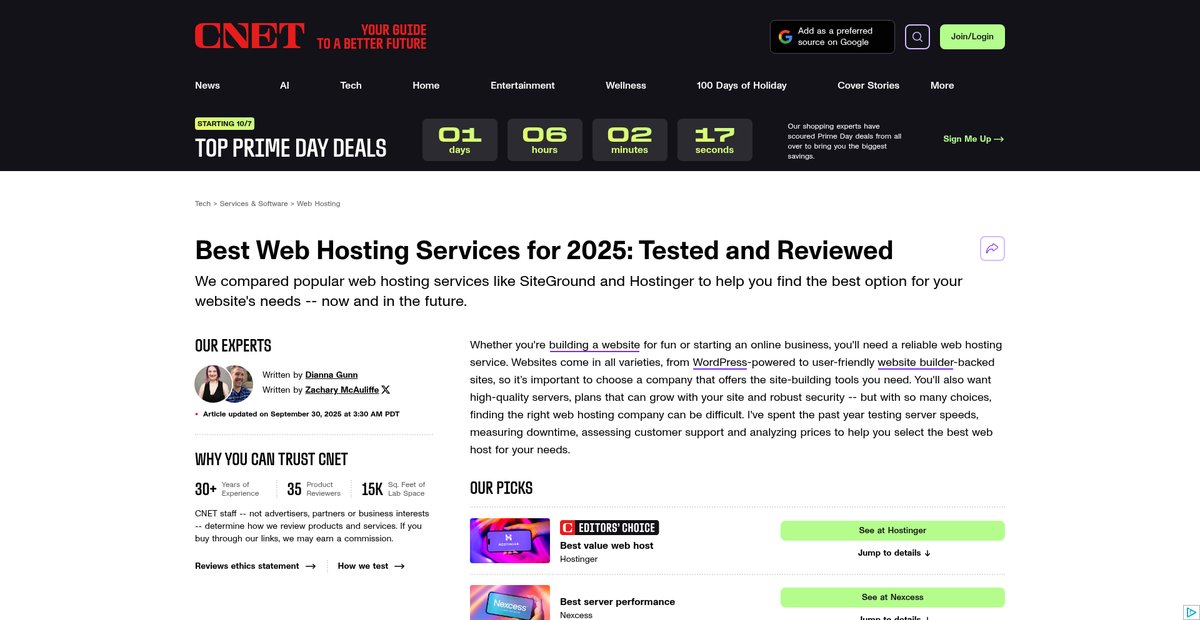 Best Web Hosting Services for 2025: Tested and Reviewed Screenshot