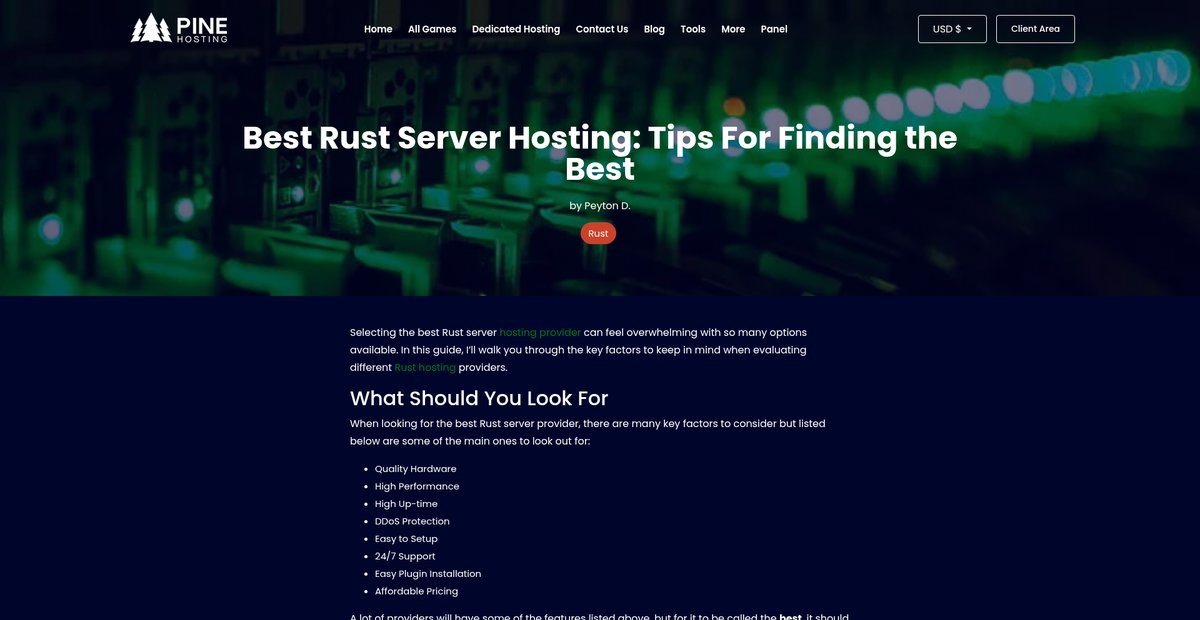 Best Rust Server Hosting Tips: Find the Perfect Provider Screenshot