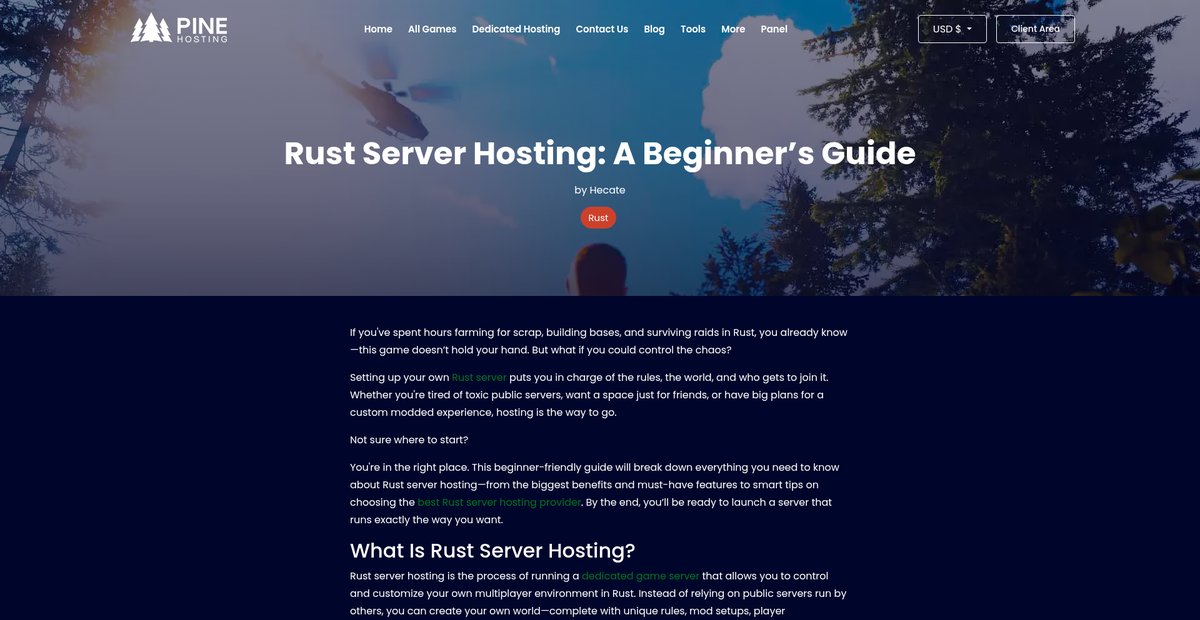 Rust Server Hosting: A Beginner’s Guide Screenshot