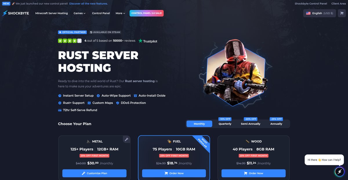 Rust Server Hosting Screenshot