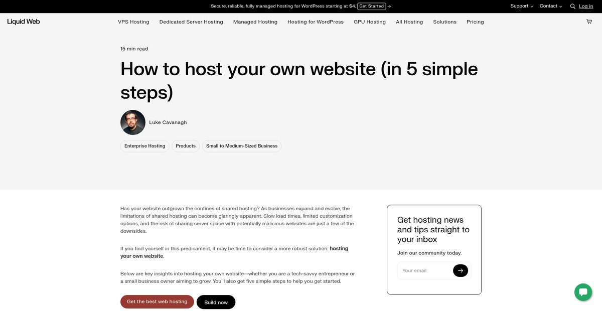 How to host your own website (in 5 simple steps) Screenshot
