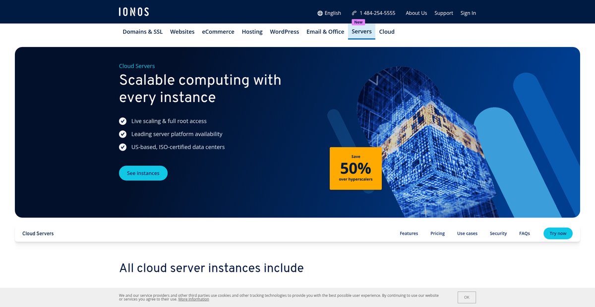 Cloud Server Hosting | Linux or Windows Screenshot