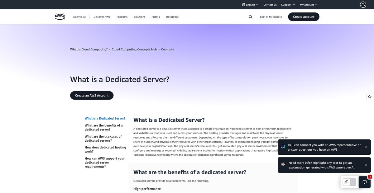 What is a Dedicated Server? Screenshot