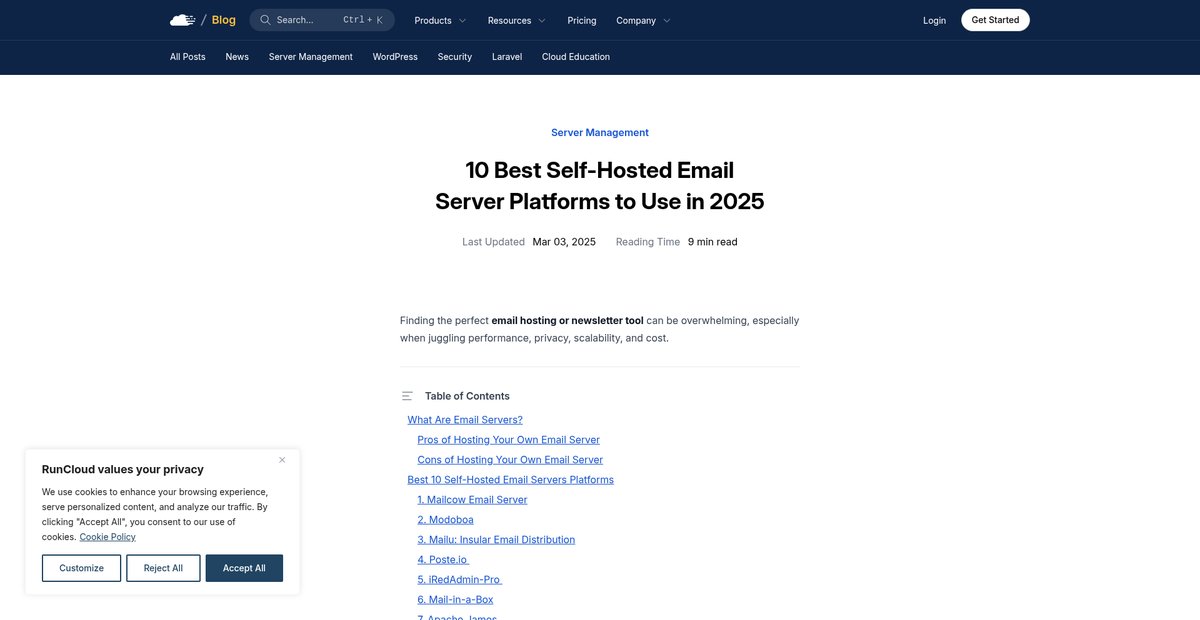 10 Best Self-Hosted Email Server Platforms to Use in 2025 Screenshot
