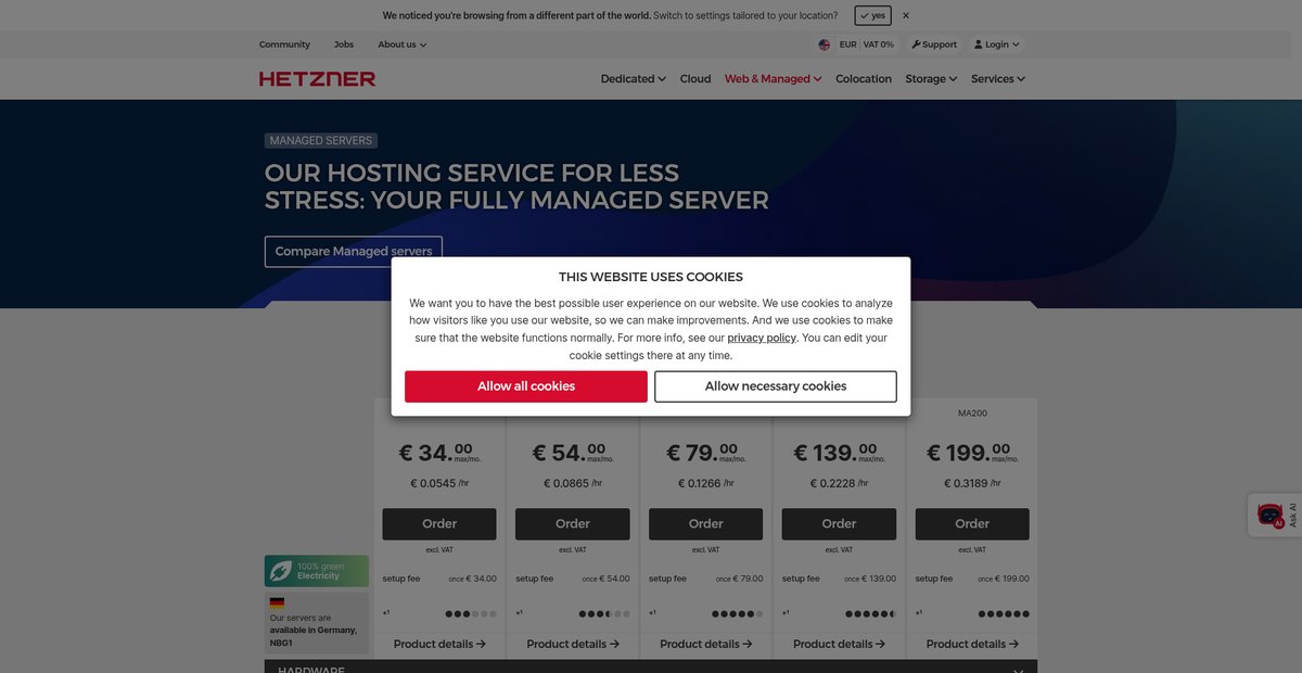 Top Server Hosting Service: Managed Server Screenshot