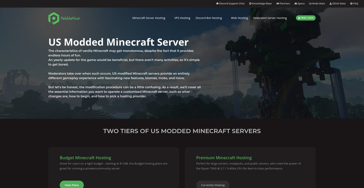 US Modded Minecraft Server | Pebblehost Screenshot