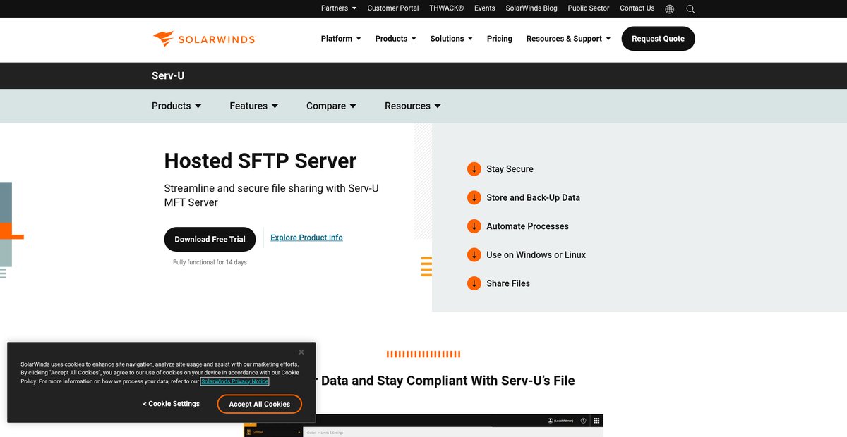 Hosted SFTP Server - Serv-U Screenshot