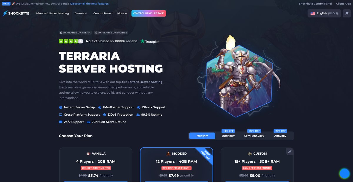 Terraria Server Hosting Screenshot