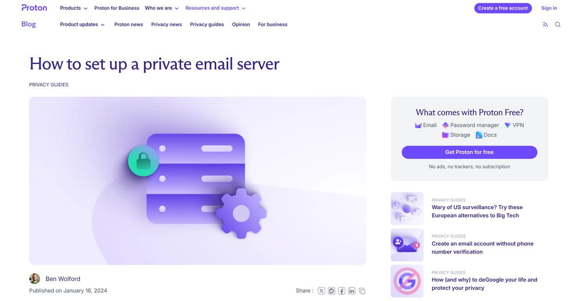 How to set up a private email server Screenshot