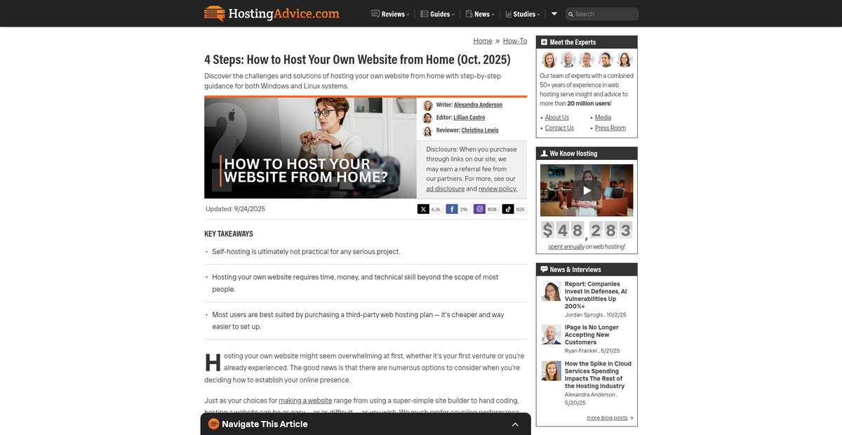 4 Steps: How to Host Your Own Website from Home (Oct. ... Screenshot