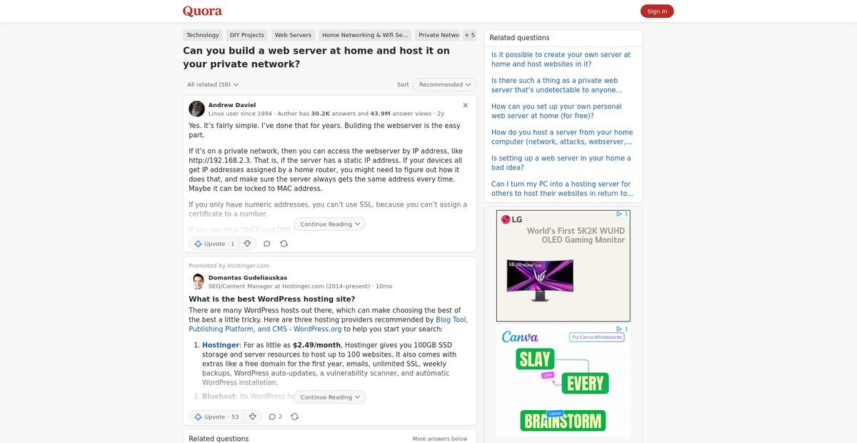 Can you build a web server at home and host it on your ... Screenshot
