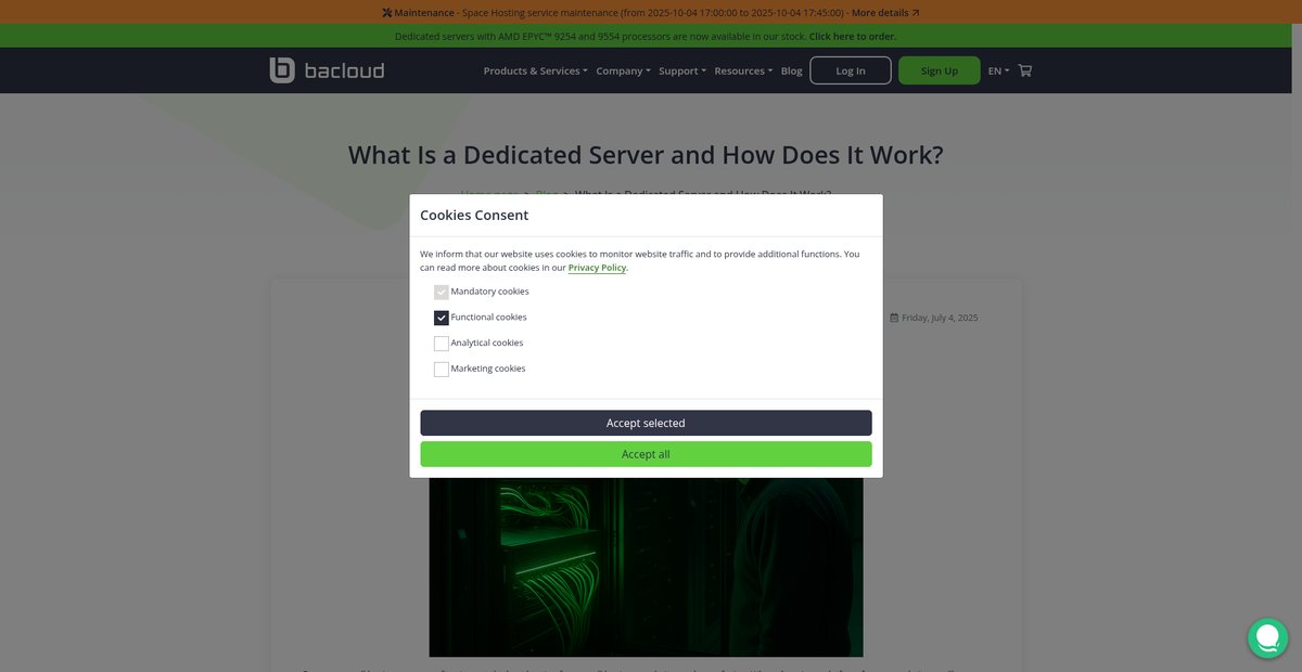 What Is a Dedicated Server and How Does It Work? Screenshot