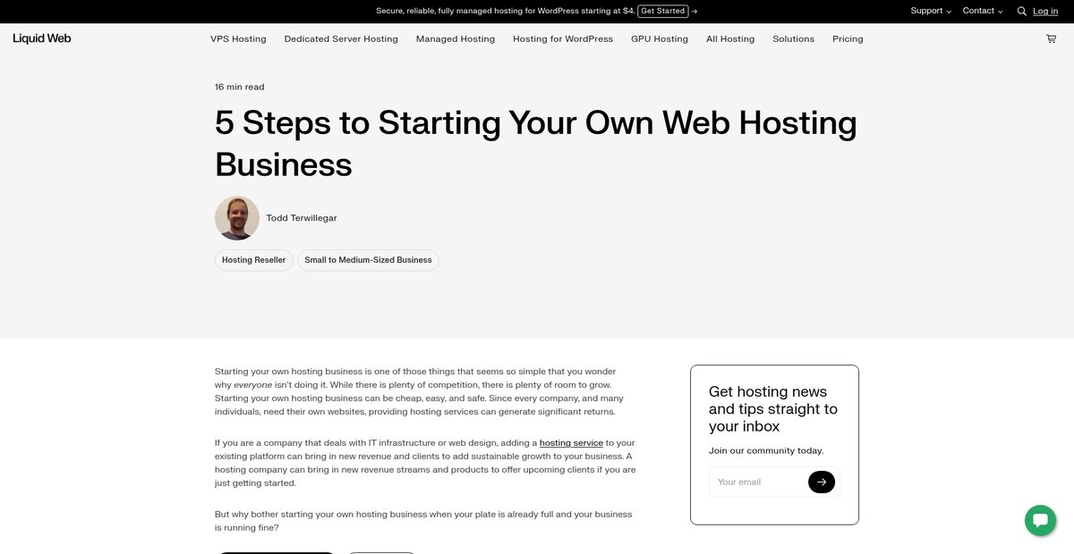 5 Steps to Starting Your Own Web Hosting Business Screenshot