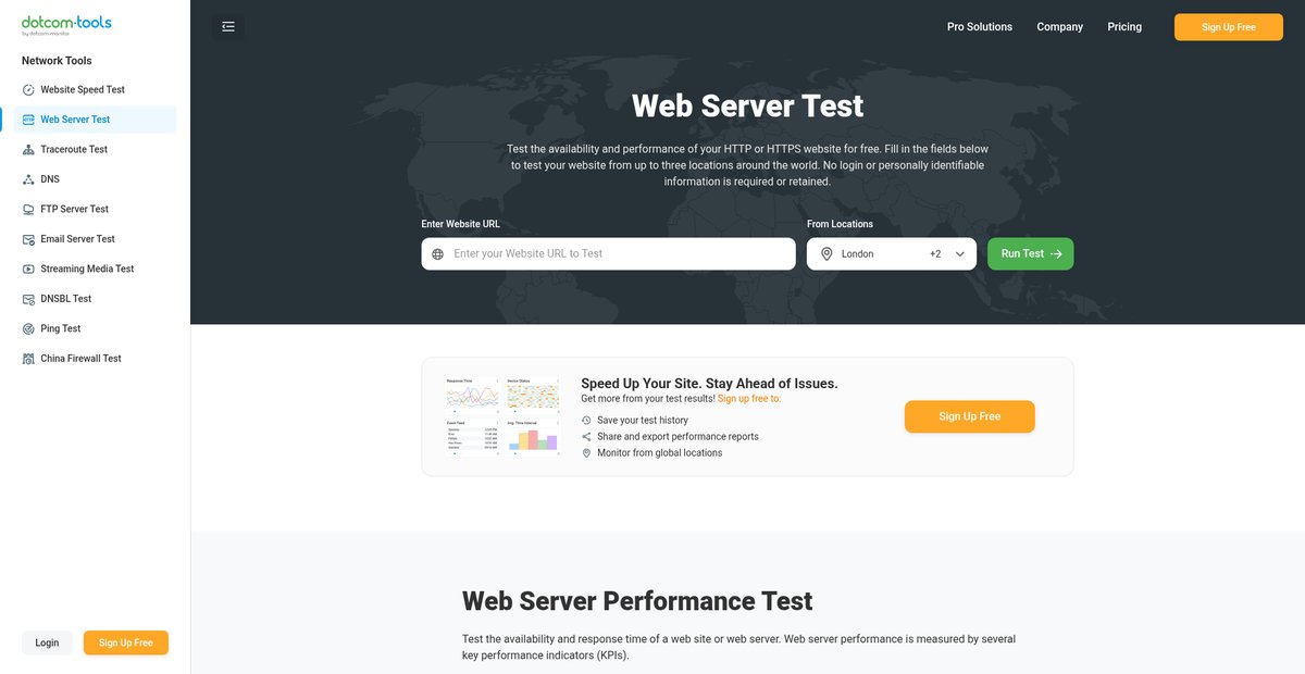 Web Server Performance Test | HTTP / HTTPS Test Screenshot