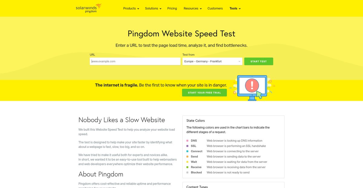 Website Speed Test | Pingdom Tools Screenshot