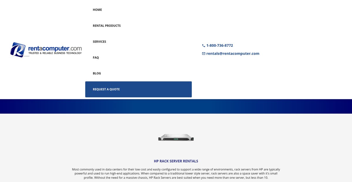 HP Server Rentals for Business & Events Screenshot