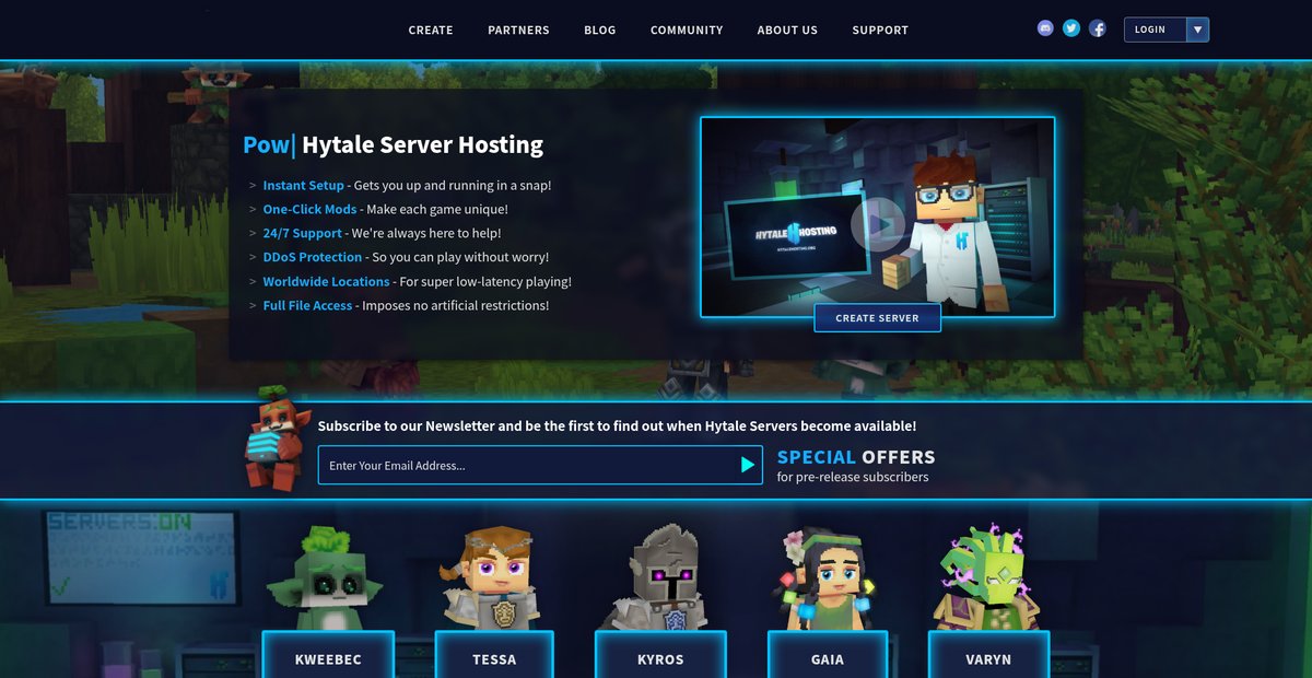Hytale Server Hosting | HytaleHosting.net Screenshot